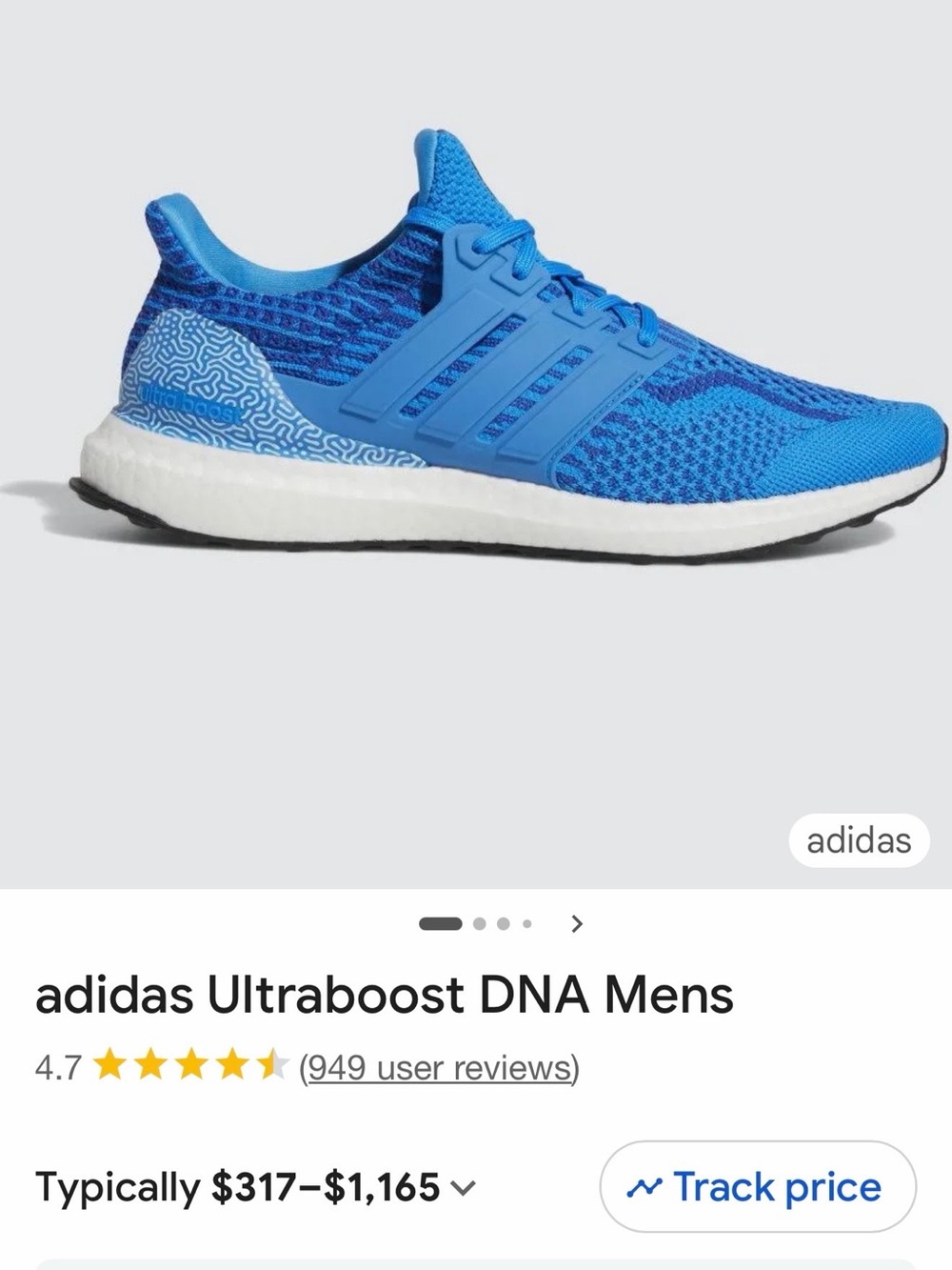 adidas Ultraboost DNA Bright Blue Knit Running Shoes